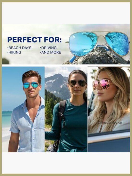Metal Frame Polarized Sunglasses with UV Protection, Aviator Style main image 4
